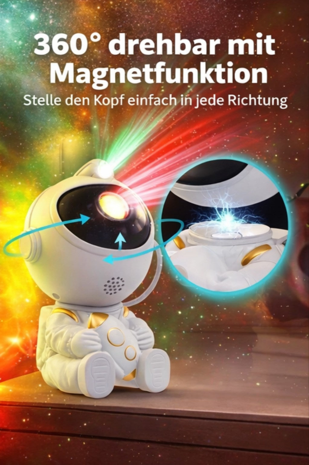 Galaxy Star Projector – Astronaut Night Light with Remote Control